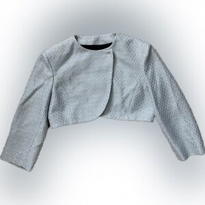 M Missoni Powder Blue Metallic Cropped Jacket